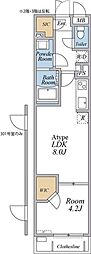 相模原市南区上鶴間1丁目マンション 1LDKの間取図画像