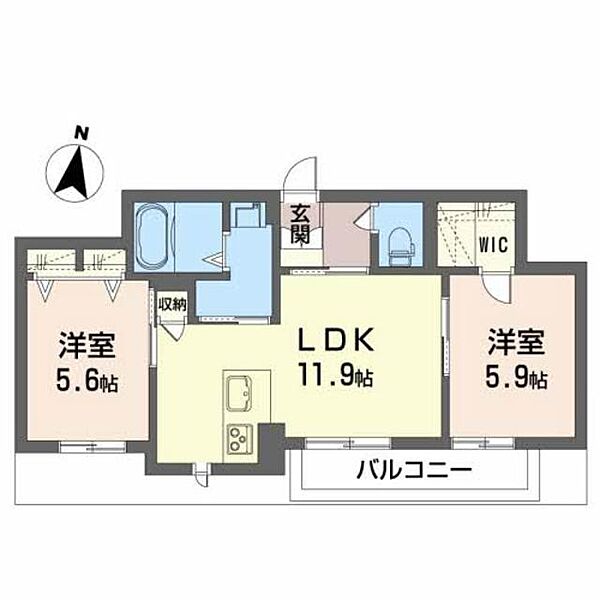 ベレオ名東 302｜徳島県徳島市名東町１丁目(賃貸マンション2LDK・3階・55.40㎡)の写真 その2