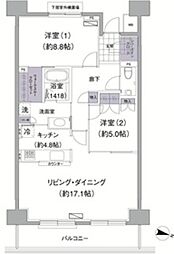 アビティ目黒 2LDKの間取図画像