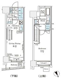 パークナードフィット南青山Vista 1LDKの間取図画像