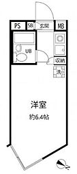 エスポワール中目黒 ワンルームの間取図画像