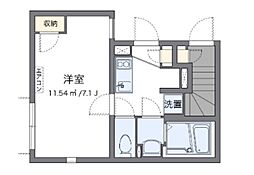 クレイノシンフォニア 1Kの間取図画像