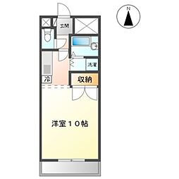 エポックハイム2000 1Kの間取図画像