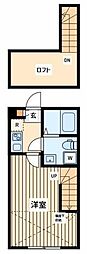 Heriter町田 2階1Kの間取り