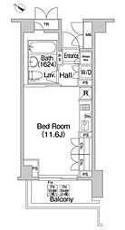 ブリリア代官山プレステージ 2階ワンルームの間取り