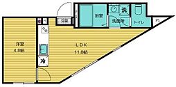 FELICITA平和台 1LDKの間取図画像