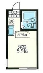 カーサ・クオーレ神大寺 ワンルームの間取図画像