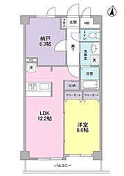 ボヌール都立大学弐番館 1SLDKの間取図画像