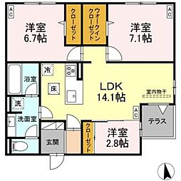 Asset-Court富士見台 3LDKの間取図画像