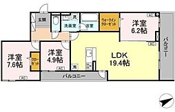 D-residence稲城 2階3LDKの間取り