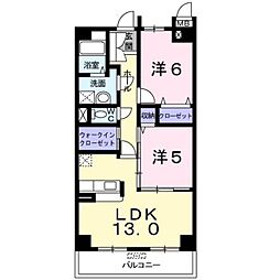 ハイエストディーマーグラシア 2LDKの間取図画像