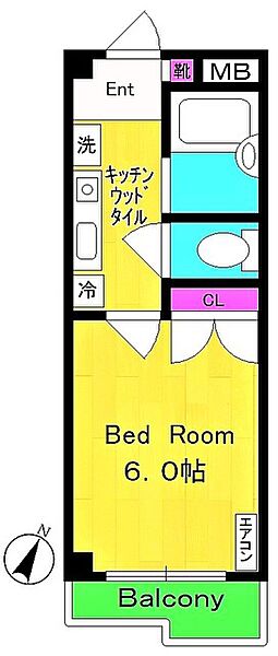 エスカレントI 0203｜神奈川県川崎市多摩区登戸(賃貸マンション1K・2階・20.00㎡)の写真 その2