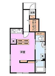 カーサ・ボナヴィータ3A ワンルームの間取図画像