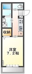 JR横浜線 橋本駅 徒歩6分の賃貸マンション 1階1Kの間取り