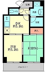 エコーピア 2DKの間取図画像
