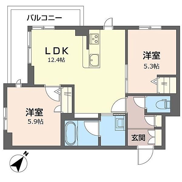 レ・リュイール 00301｜千葉県市川市相之川３丁目(賃貸マンション2LDK・3階・53.53㎡)の写真 その2