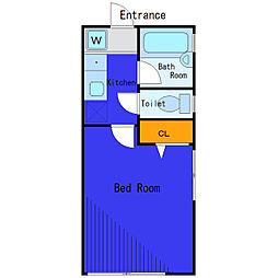 JR山手線 大崎駅 徒歩7分の賃貸アパート 1階ワンルームの間取り