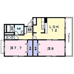 フォレスタフィウーメ 2LDKの間取図画像