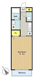 プレシャスファースト 1Kの間取図画像