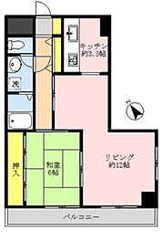 アーバンヒルズ羽村 3階1LDKの間取り