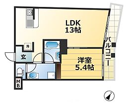 プリオーレリベルタ 1LDKの間取図画像