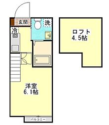 サヌーク生田 1Kの間取図画像