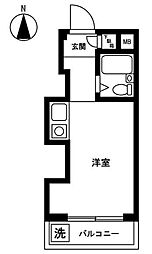 武蔵野ウィング ワンルームの間取図画像