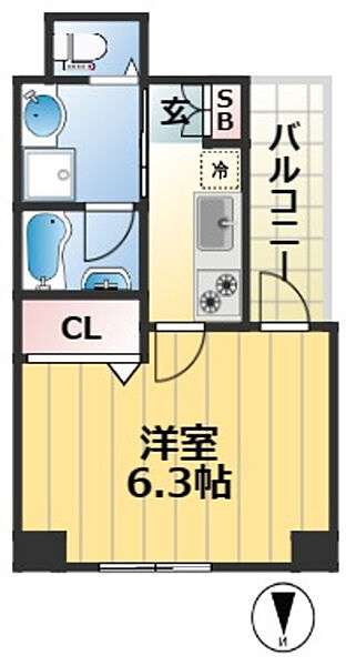 兵庫県神戸市中央区坂口通７丁目(賃貸アパート1K・3階・20.40㎡)の写真 その2