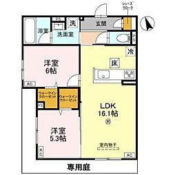 高石市東羽衣5丁目アパート 2LDKの間取図画像