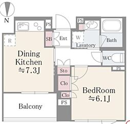 ボワエトワール立石 3階1DKの間取り