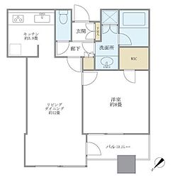 ル・サンク大崎シティタワー 1LDKの間取図画像