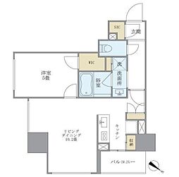 プランドール水天宮 1LDKの間取図画像