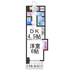 TKアンバーコート堺東2 1Kの間取図画像