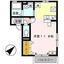 フルーレ ワンルームの間取図画像