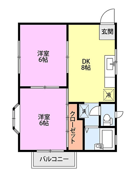 プロムナード小針 101｜新潟県新潟市西区小針南台(賃貸アパート2DK・1階・39.75㎡)の写真 その2