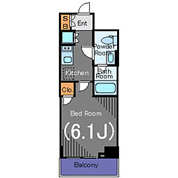 プレール・ドゥーク銀座EASTIII 6階1Kの間取り