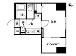 ルクレ錦糸町 1Kの間取図画像