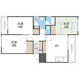 第二善コーポ 3階3DKの間取り