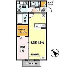 グランデパディー 1LDKの間取図画像
