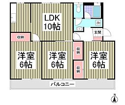 レインボーハウス4 3LDKの間取図画像