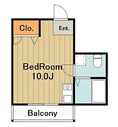 Relaxon 3階ワンルームの間取り