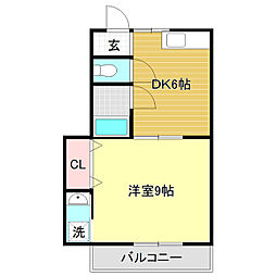 ドリームハウス 1DKの間取図画像