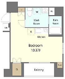 アヴァンツァーレ田端 2階ワンルームの間取り