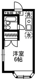 ベルシオン目白 2階ワンルームの間取り