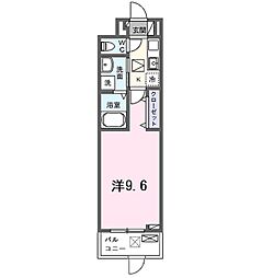 フリージア 2階1Kの間取り