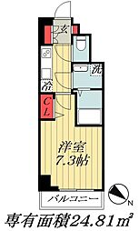 レフィールオーブ南行徳駅前 1Kの間取図画像