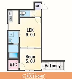 フジパレス田中町 1LDKの間取図画像