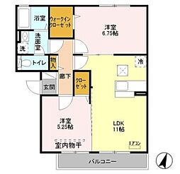 ハイライズ 2LDKの間取図画像