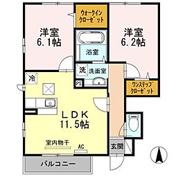フロンティアA 2LDKの間取図画像