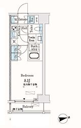 市谷仲之町ViewApartment 1Kの間取図画像